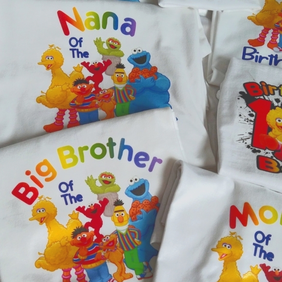 Sesame Street Themed Birthday Party Family Matching Shirts - Picture 2 of 7